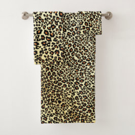 Conjunto de Toalhas de Banho Estampa Leopardo
