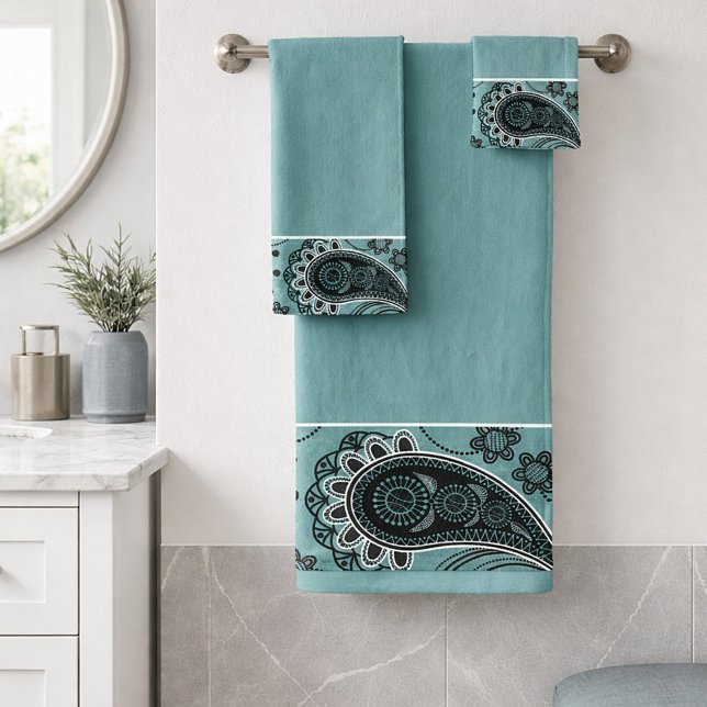 Conjunto de toalhas de banho estampadas em paisley (Criador carregado)