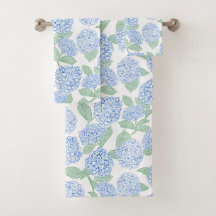 Conjunto de Toalhas de Banho Florais Hortênsia Azu