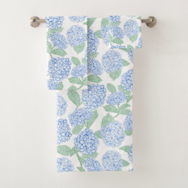 Conjunto de Toalhas de Banho Florais Hortênsia Azu
