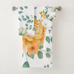 conjunto de toalhas de banho floral amado