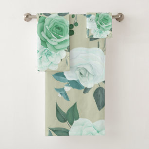 conjunto de toalhas de banho floral amado