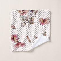 Conjunto de Toalhas de Banho Floral de Aquarela