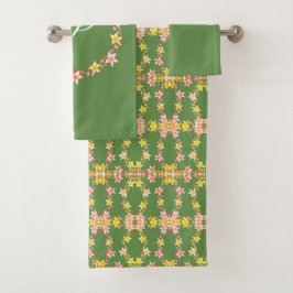 Conjunto de Toalhas de Banho Floral Vintage Shabby