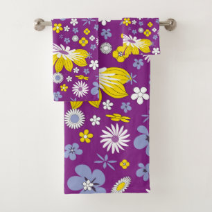 conjunto de toalhas de banho flower power