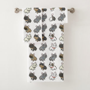 conjunto de toalhas de banho frenchie personalizad