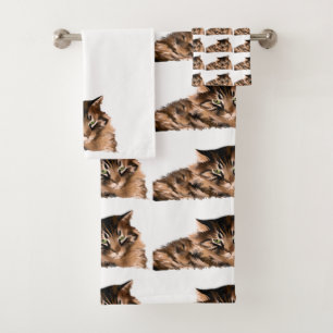 Conjunto de Toalhas de Banho - Gato de Casca