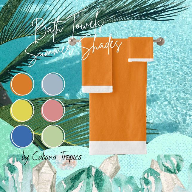 Conjunto de toalhas de banho laranja e branca (Criador carregado)