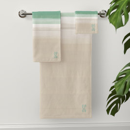 Conjunto de Toalhas de Banho Listradas de Areia Mo