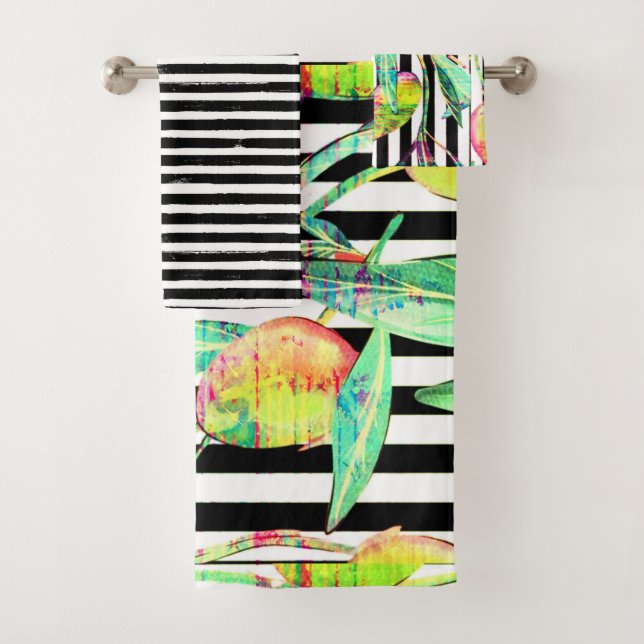 Conjunto de toalhas de banho Mangos Strike Preto e (Insitu)