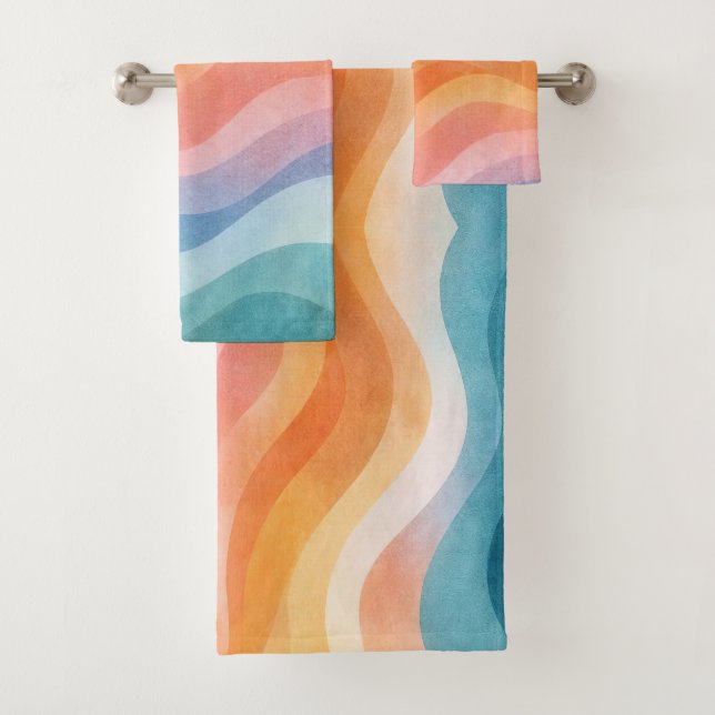 Conjunto de Toalhas de Banho Modernas Onduladas Ne (Insitu)