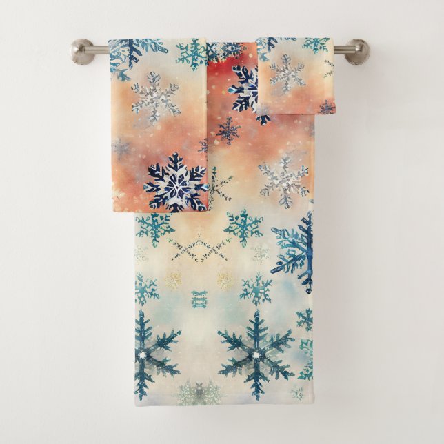 Conjunto de Toalhas de Banho - Padrão de Flocos de (Insitu)