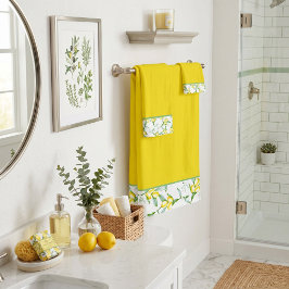 conjunto de toalhas de banho padrão limões