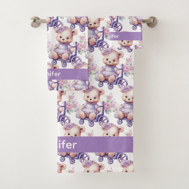 Conjunto de Toalhas de Banho para Meninas Urso de  (Insitu)