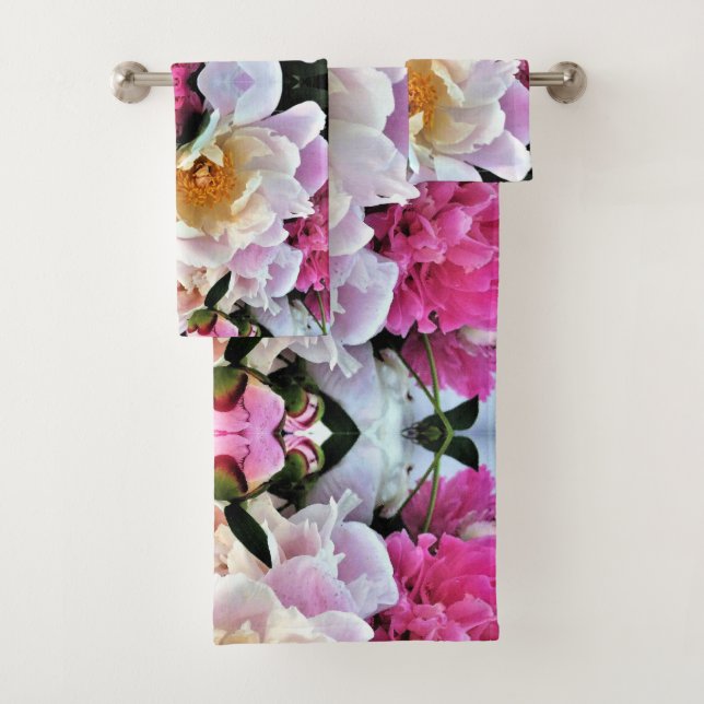 Conjunto de Toalhas de Banho - pénicas rosa e bran (Insitu)