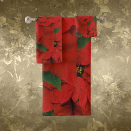 Conjunto de Toalhas de Banho Poinsettia Elegante