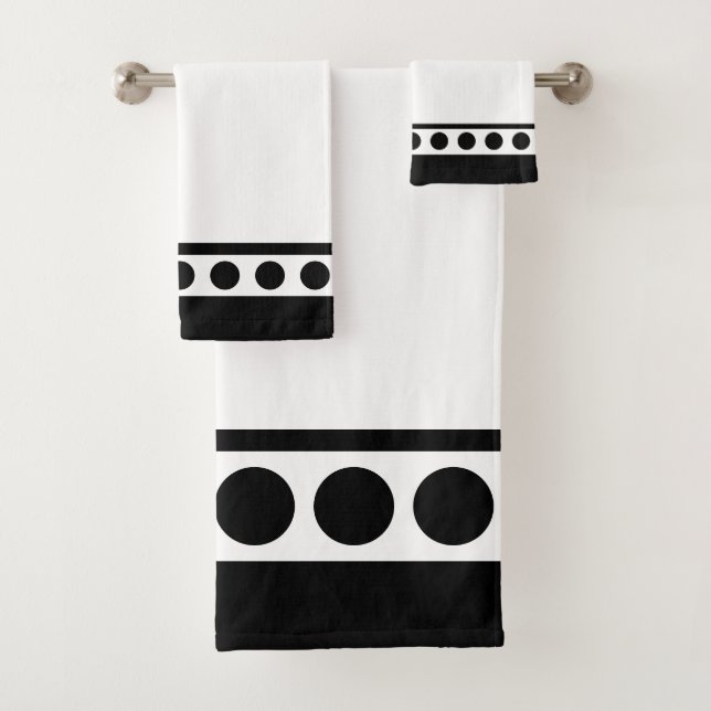 Conjunto de Toalhas de Banho Preto e Branco Elegan (Insitu)