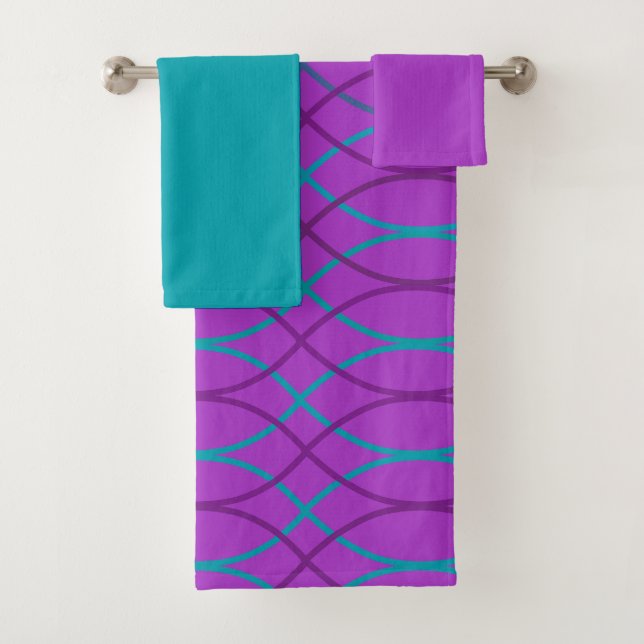 Conjunto de Toalhas de Banho Purple Waves (Insitu)