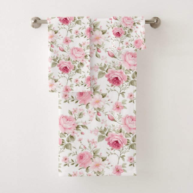 Conjunto de Toalhas de Banho Rosa Chique Arruinado (Insitu)