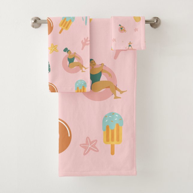 Conjunto de Toalhas de Banho Rosa Pastel para Fest (Insitu)