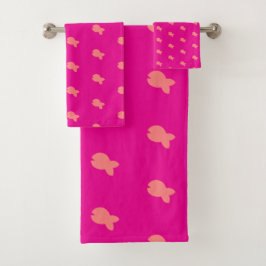 Conjunto de Toalhas de Banho Rosa Quente para Bebê