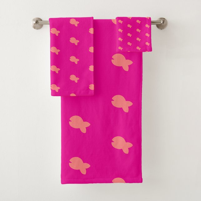 Conjunto de Toalhas de Banho Rosa Quente para Bebê (Insitu)