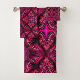 Conjunto de toalhas de banho roxa e escarlate