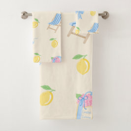Conjunto de Toalhas de Banho Verão Limão Coquette