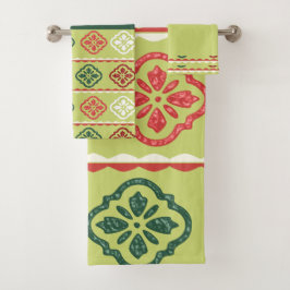 Conjunto de toalhas de banho verde