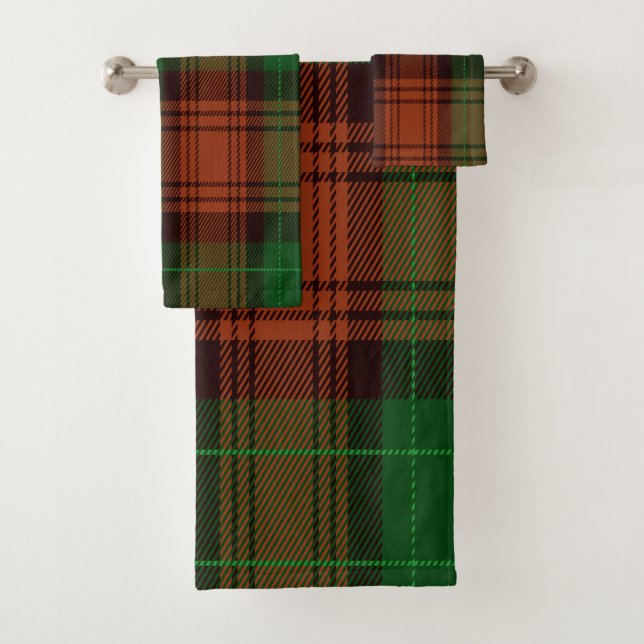 Conjunto de Toalhas de Banho Verde de Tartan (Insitu)