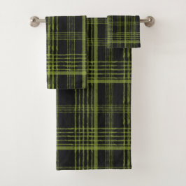 Conjunto de toalhas de Banho Verde e Preto