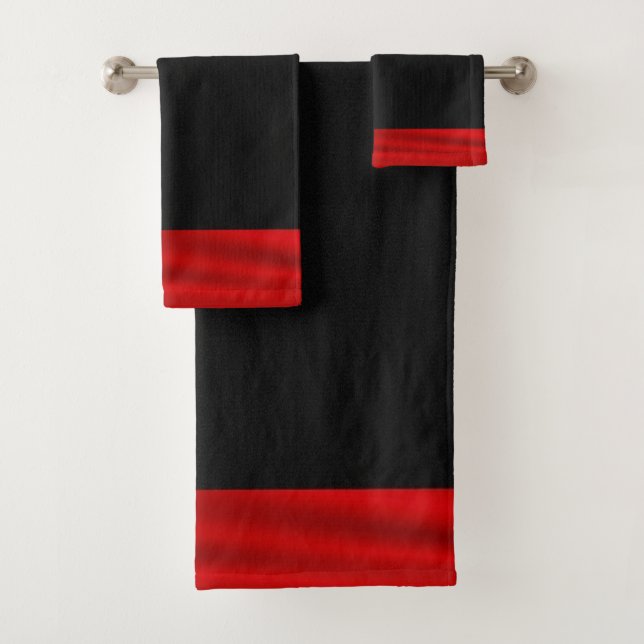 Conjunto de Toalhas de Banho Vermelho e Preto (Insitu)