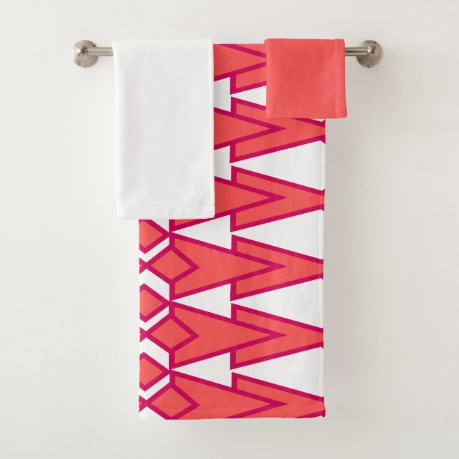 Conjunto de Toalhas de Banho Vermelho e Rosa (Insitu)