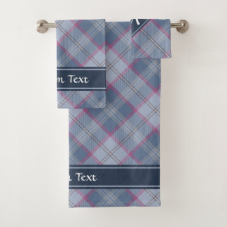 Conjunto de toalhas de banhos de Tartan azul e ros