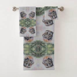 Conjunto de Toalhas de Bebê-Coruja