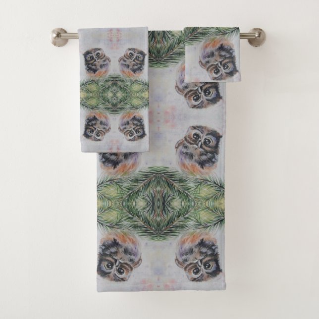 Conjunto de Toalhas de Bebê-Coruja (Insitu)