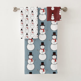 Conjunto de toalhas de boneco de neve