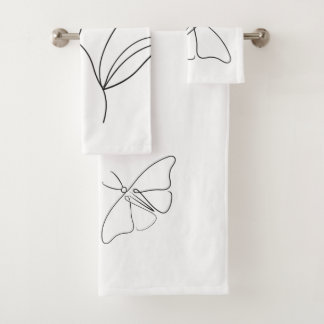 Conjunto de toalhas de borboleta minimalista