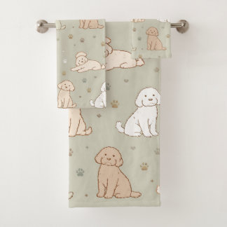 Conjunto de Toalhas de Cachorrinho Cockapoo Fofo P