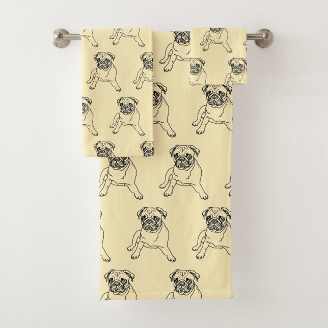 Conjunto de Toalhas de Cachorro Trendy Cute Pug (Insitu)
