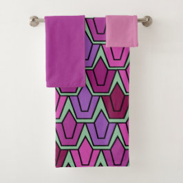 Conjunto de toalhas de campo de tulipas roxas