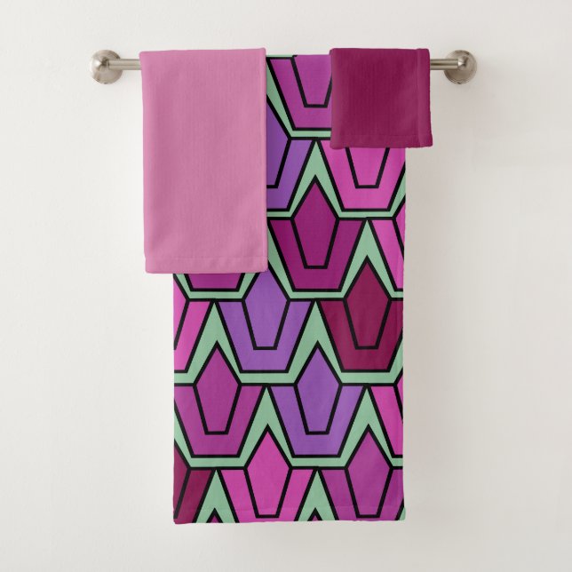 Conjunto de toalhas de campo de tulipas roxas (Insitu)