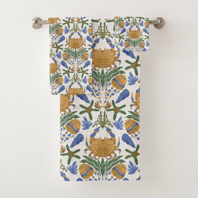 Conjunto de Toalhas de Caranguejo e Shell Costeira (Insitu)