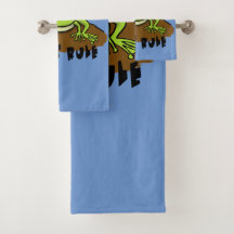 Conjunto de toalhas de cartoon de sapo giro.