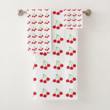 Conjunto de toalhas de cerejas