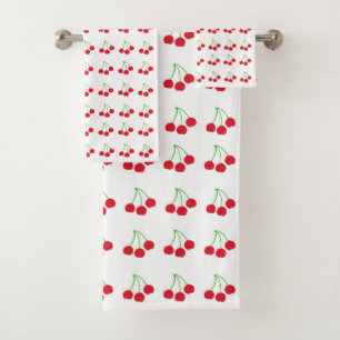 Conjunto de toalhas de cerejas