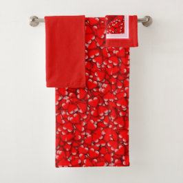 Conjunto de Toalhas de Dia dos Namorados com Padrã