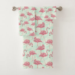 Conjunto de toalhas de Flamingo Bonito