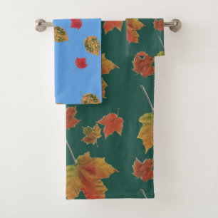 Conjunto de toalhas de folhagem de outono