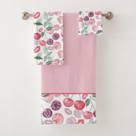 Conjunto de toalhas de fruta de na moda de cereja